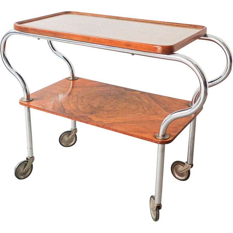 French Art Deco vintage two tiered tea-trolley, 1930s