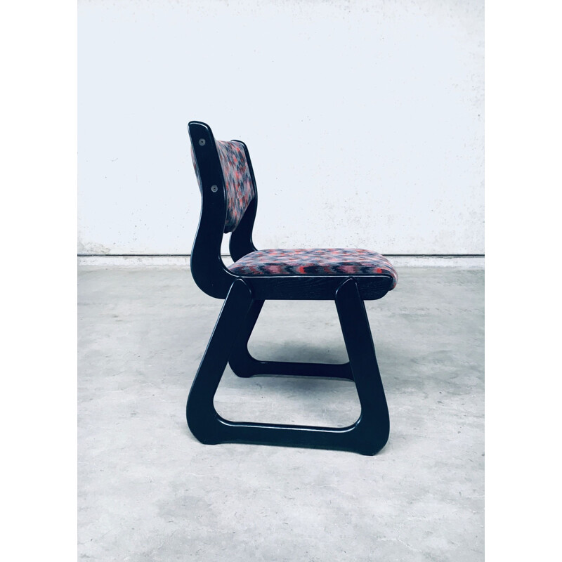 Conjunto de 4 cadeiras Mcm vintage em madeira tingida de preto, 1970