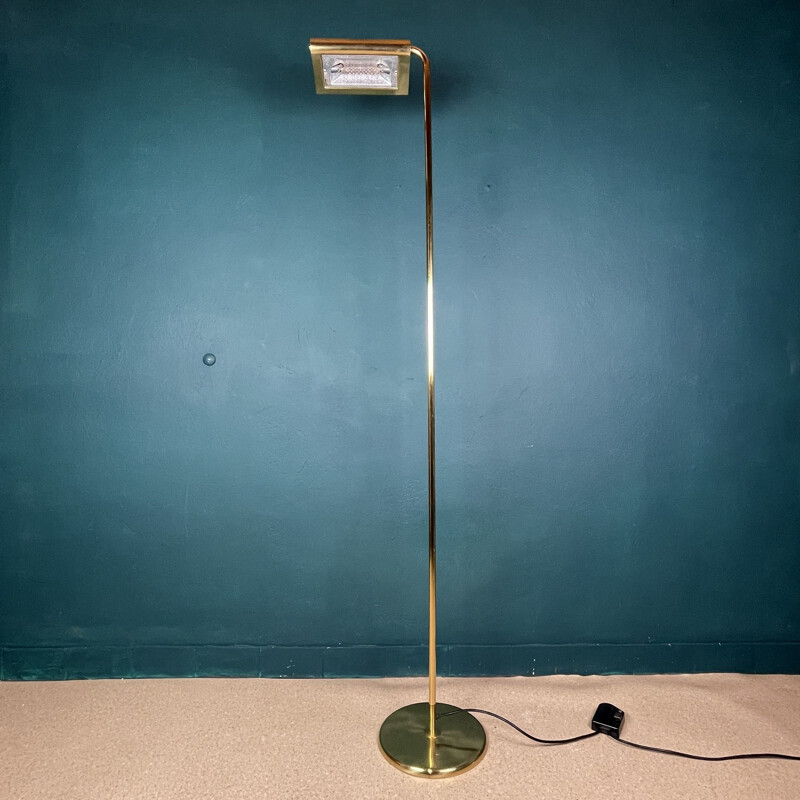 Vintage brass floor lamp by Egoluce, Italy 1980s