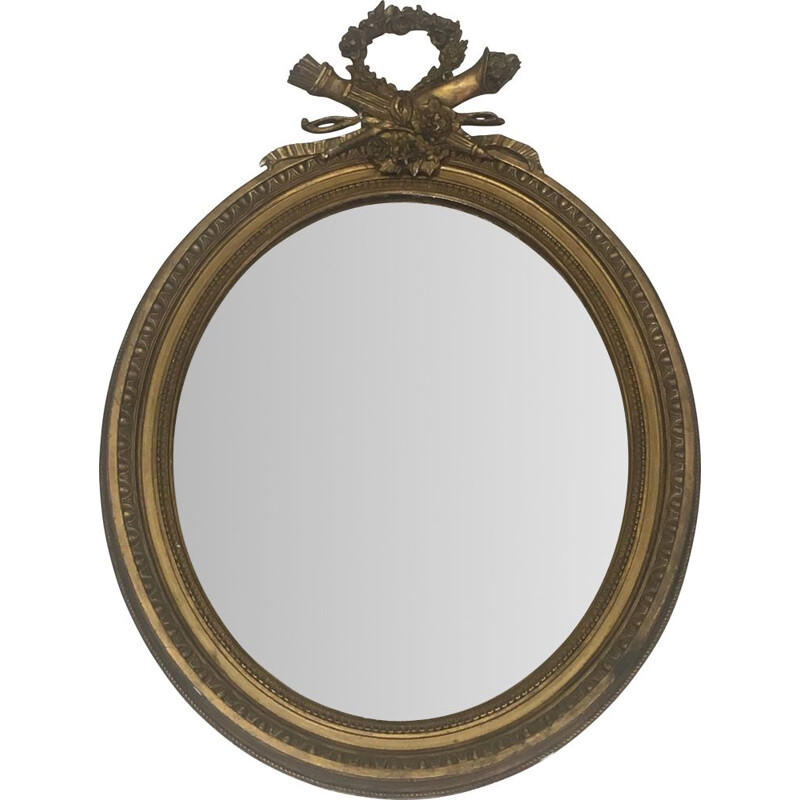 Vintage Louis XVI style wooden mirror