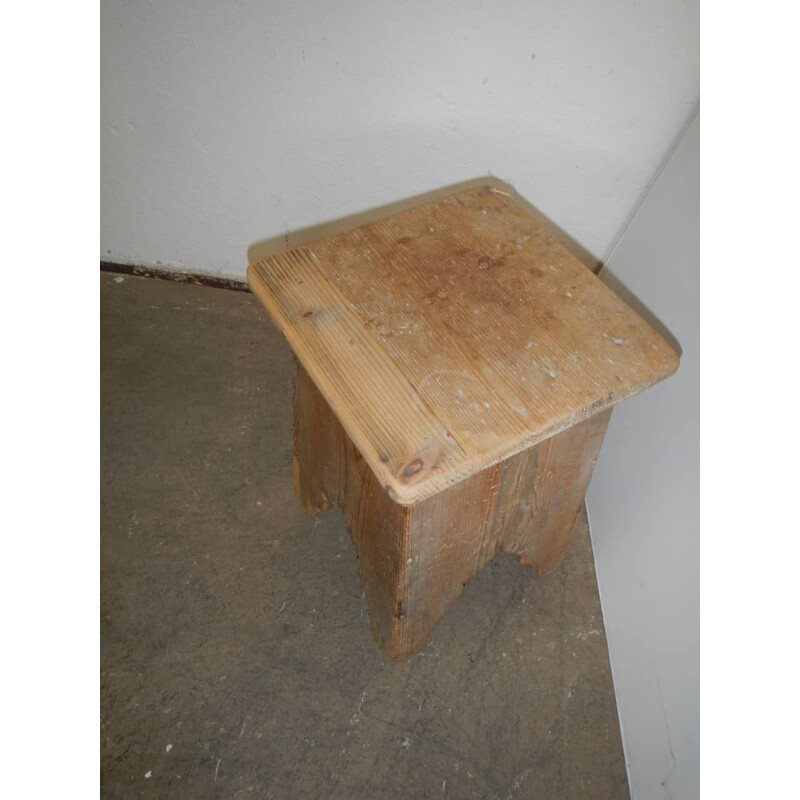 Vintage-Hocker aus Tannenholz