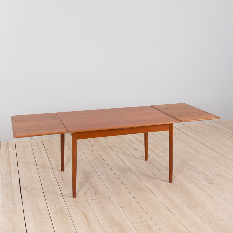 Danish vintage extendable teak dining table by Willy Sigh for H. Sigh & Søn Møbelfabrik, 1960s