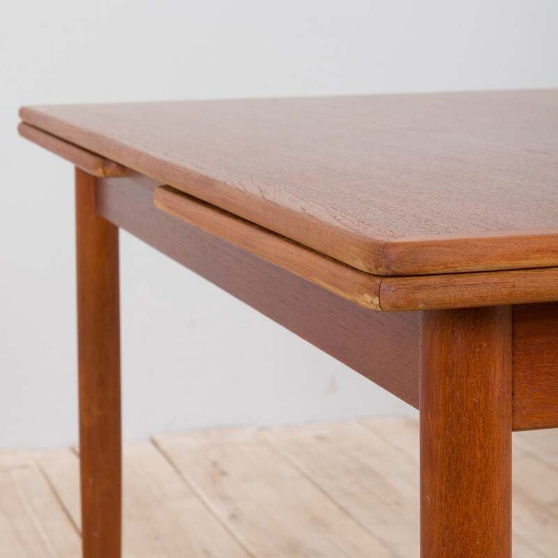 Danish vintage extendable teak dining table by Willy Sigh for H. Sigh & Søn Møbelfabrik, 1960s