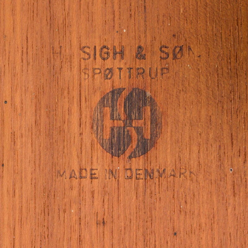 Danish vintage extendable teak dining table by Willy Sigh for H. Sigh & Søn Møbelfabrik, 1960s