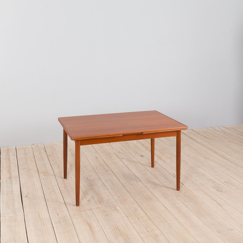 Danish vintage extendable teak dining table by Willy Sigh for H. Sigh & Søn Møbelfabrik, 1960s