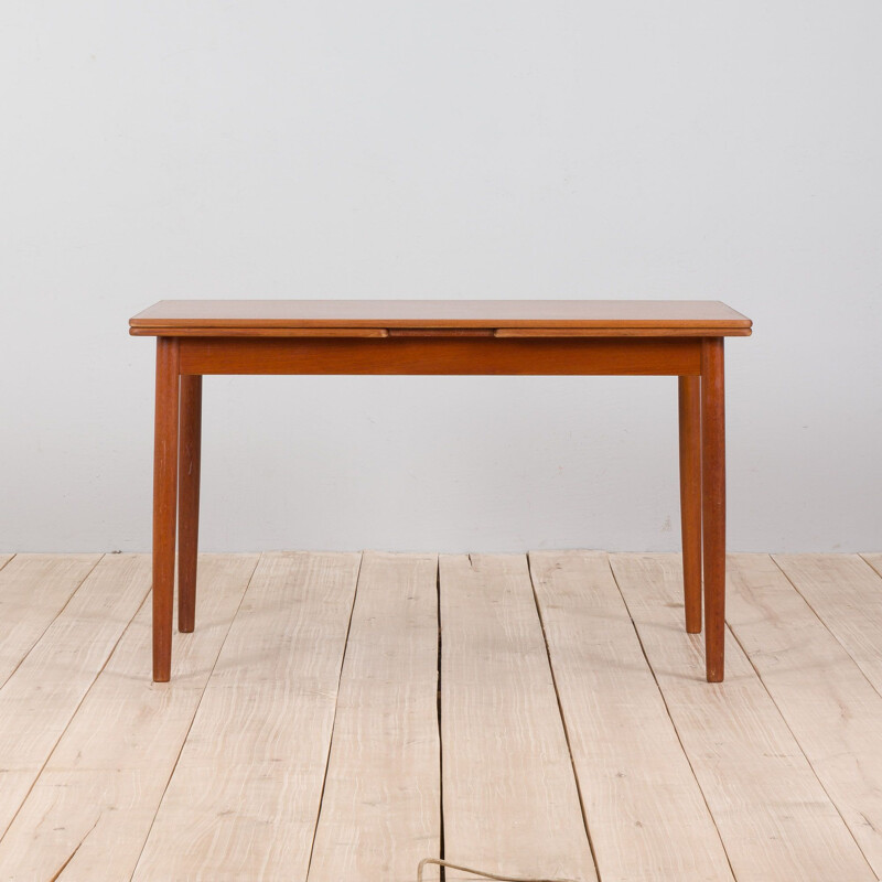 Danish vintage extendable teak dining table by Willy Sigh for H. Sigh & Søn Møbelfabrik, 1960s