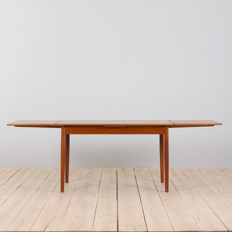 Danish vintage extendable teak dining table by Willy Sigh for H. Sigh & Søn Møbelfabrik, 1960s