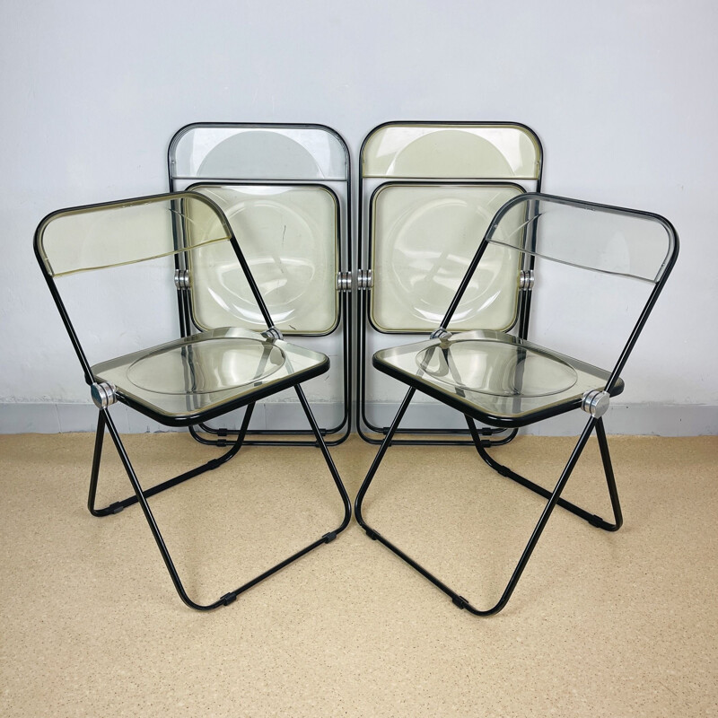 Set di 4 sedie pieghevoli vintage di Giancarlo Piretti per Castelli, Italia 1970