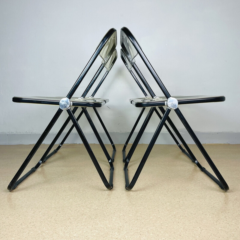 Set of 4 vintage folding chairs by Giancarlo Piretti for Castelli, Italy 1970