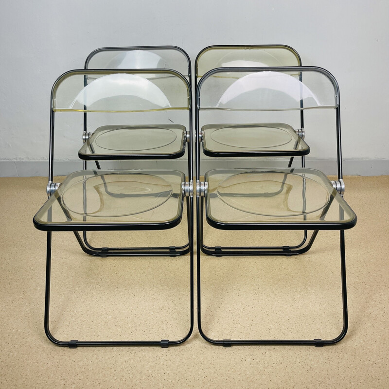Conjunto de 4 cadeiras dobráveis vintage de Giancarlo Piretti para Castelli, Itália 1970