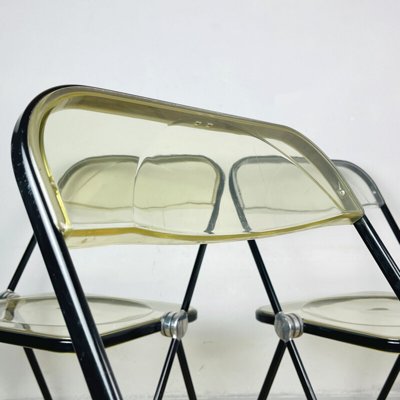 Juego de 4 sillas plegables vintage de Giancarlo Piretti para Castelli, Italia 1970