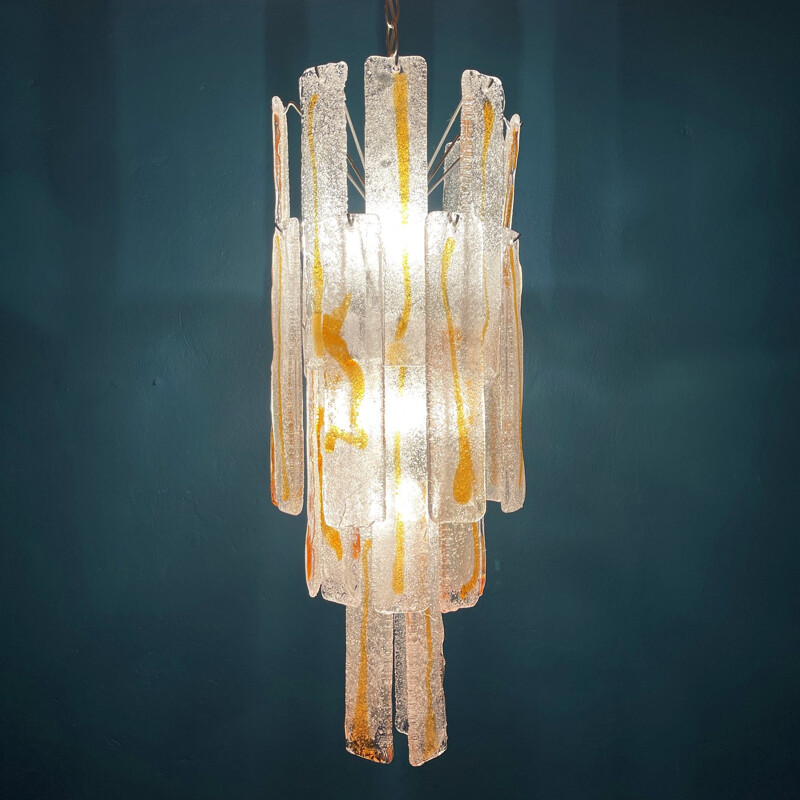 Vintage murano glass chandelier for Mazzega, Italy 1970