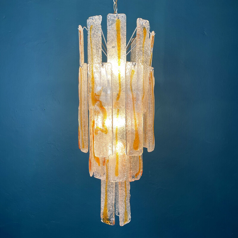 Vintage murano glass chandelier for Mazzega, Italy 1970