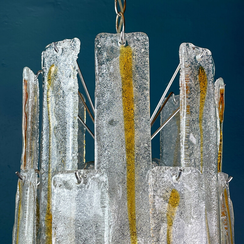 Lámpara vintage de cristal de murano para Mazzega, Italia 1970