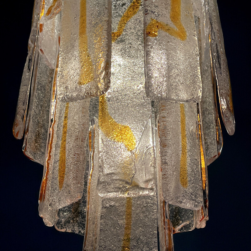 Lámpara vintage de cristal de murano para Mazzega, Italia 1970