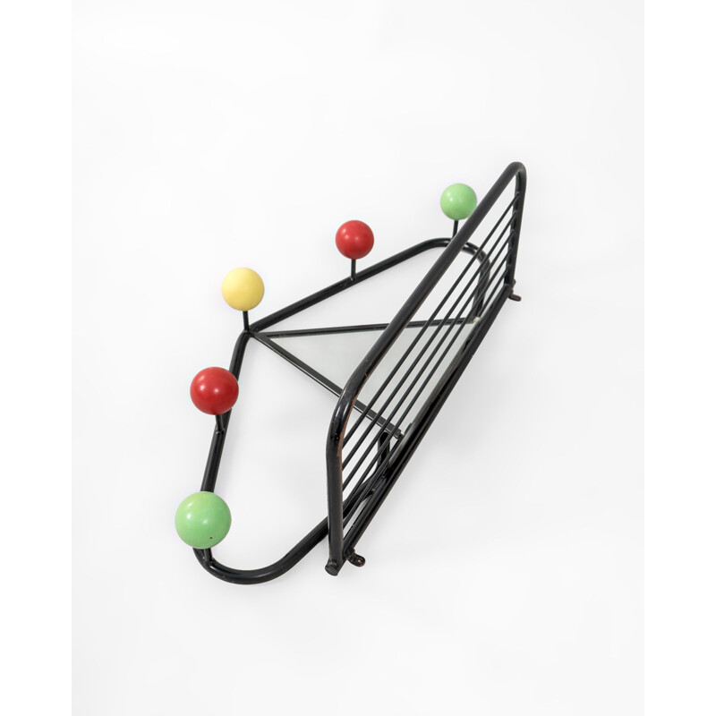 Vintage mirror and coat rack by Roger Feraud, France 1950s
