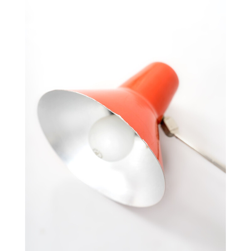 Lampe d'architecte vintage orange, France 1970