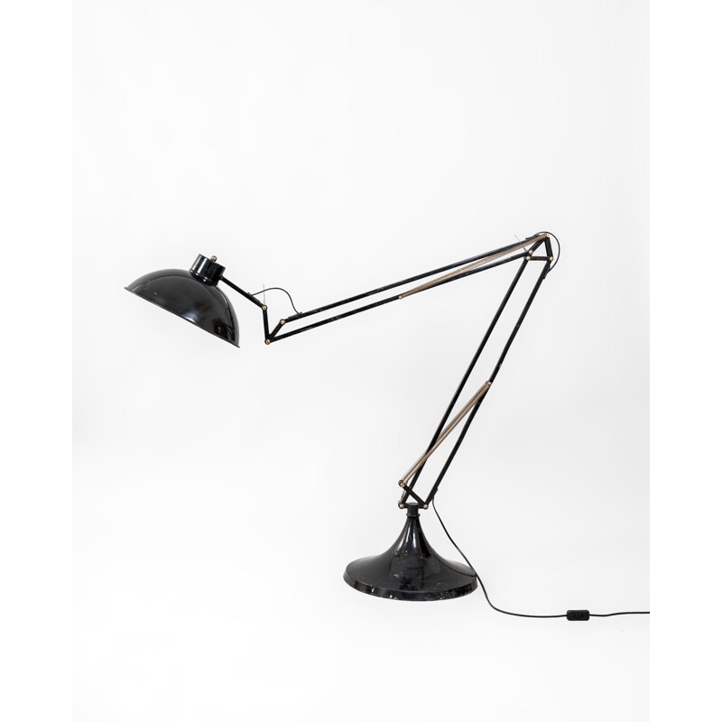 Industrial enameled floor lamp, Spain 1970s