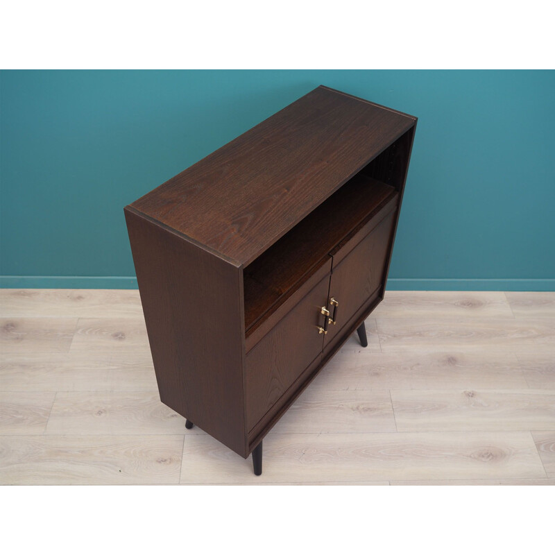 Oakwood vintage cabinet with classic solution of opening doors, Denmark 1980s