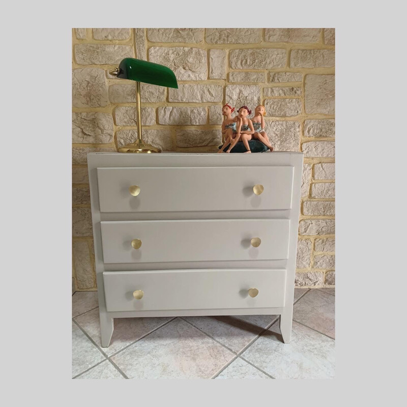 Commode vintage en lin mat