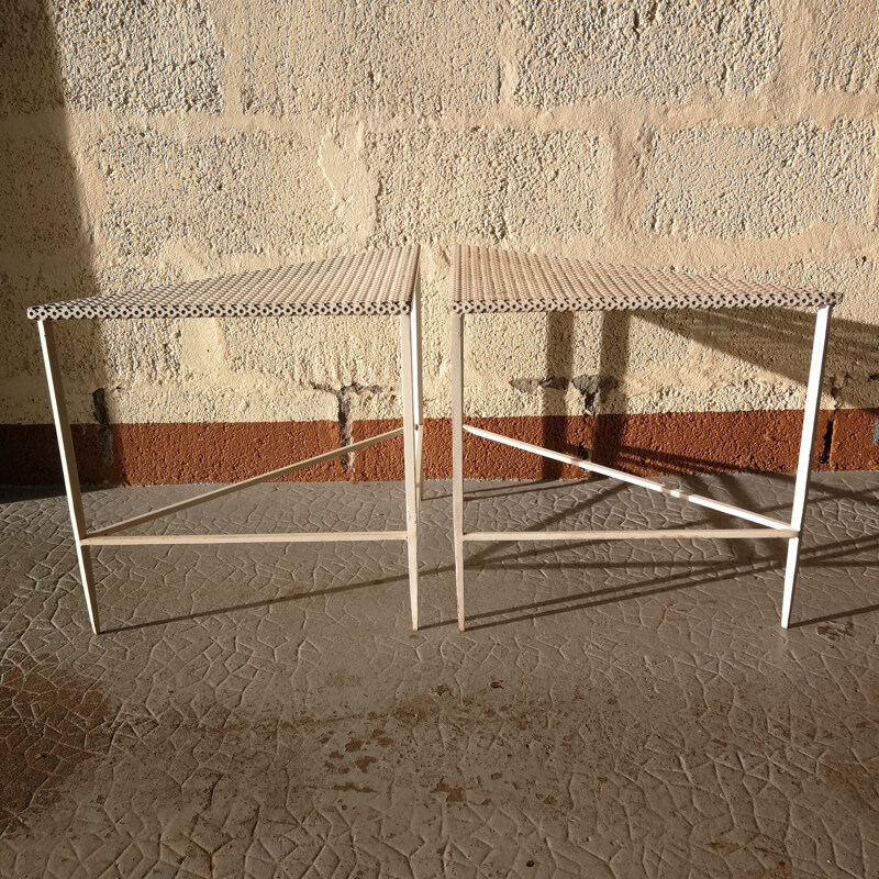 Pair of vintage triangle coffee tables, 1950