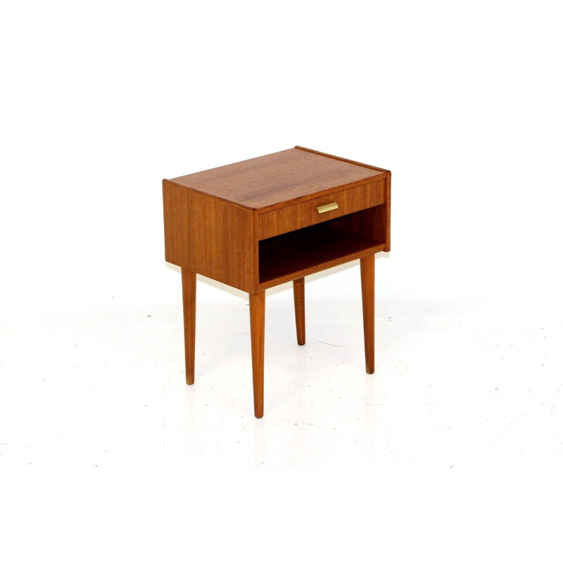 Vintage teak and beech night stand, Sweden 1960