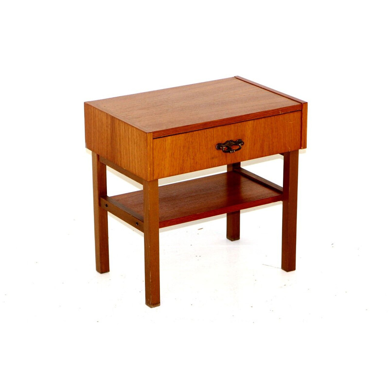 Vintage teak and beechwood night stand, Sweden 1960