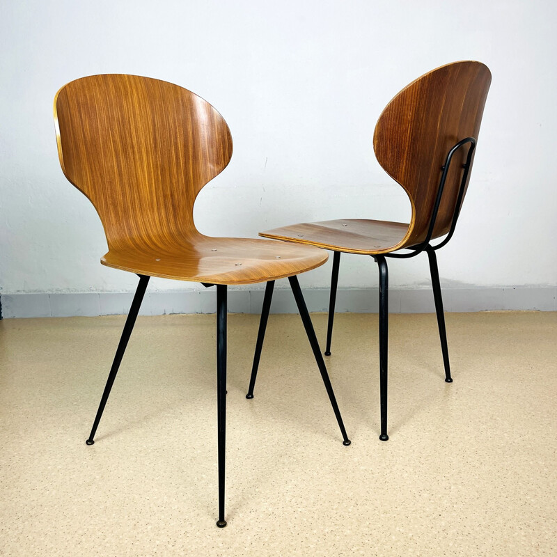 Mid-century dining chair by Carlo Ratti for Industria Legni Curvati Lissone, Italy 1970s