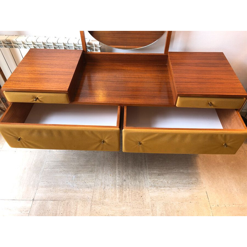 Vintage velvet dressing table by Roger Landault, 1960