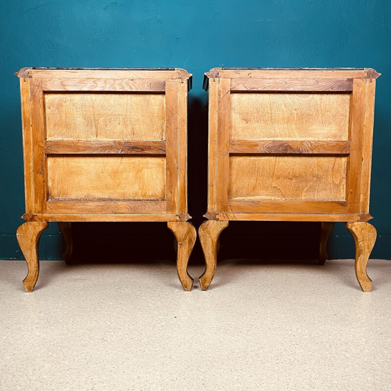 Pair of vintage wood night stands, Italy 1950s