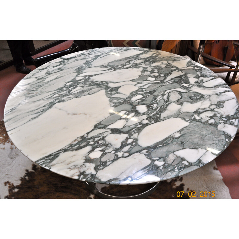 Dining table in marble "Calacata", Michel CHARRON - 1970s