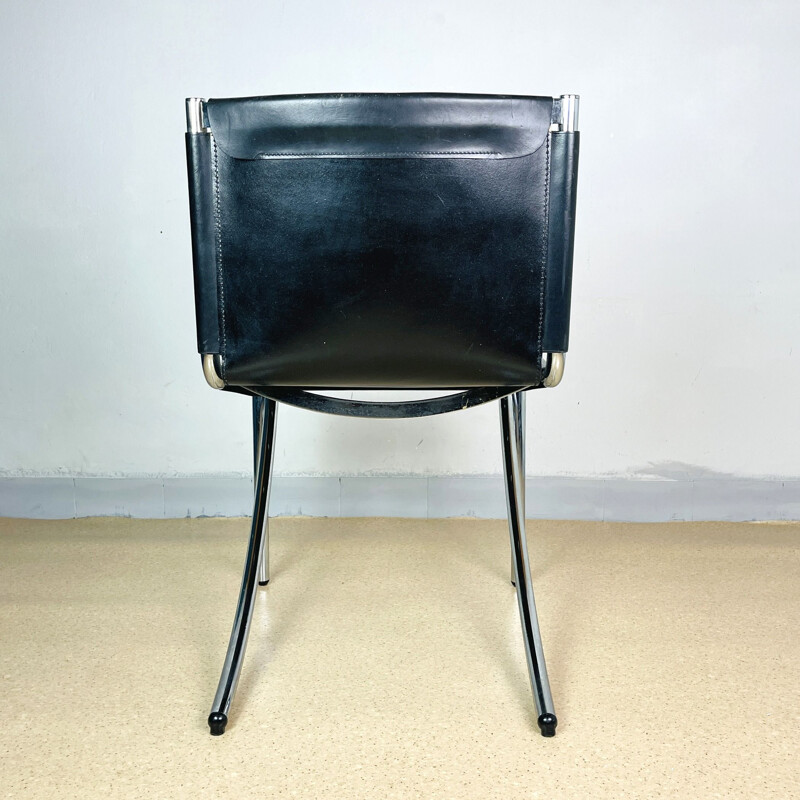 Chaise noire vintage Jot de Giotto Stoppino pour Acerbis, Italie 1970