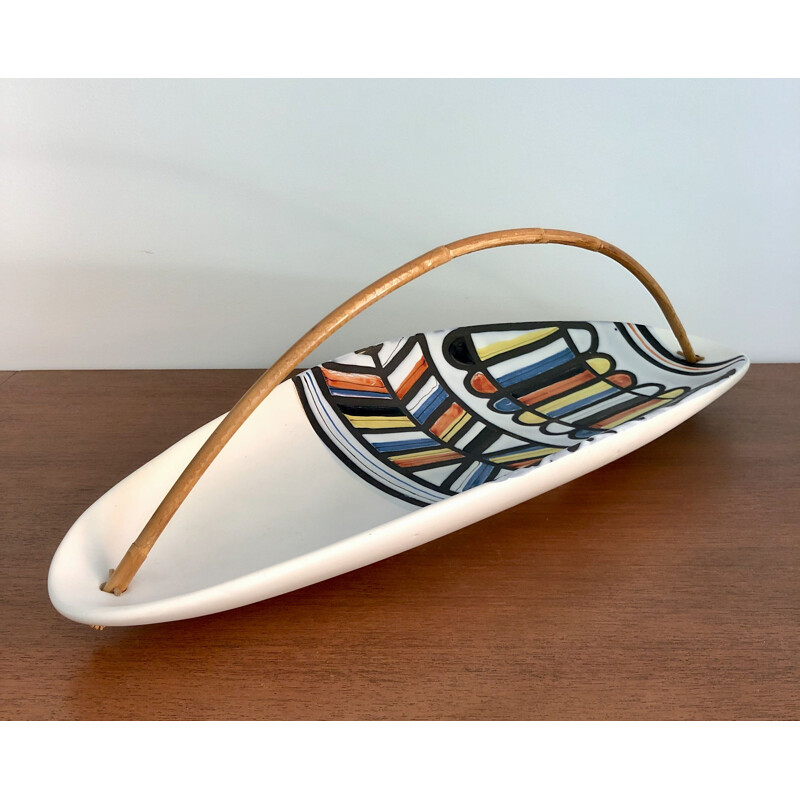 Vintage ceramic pocket tray by Roger Capron, France 1950