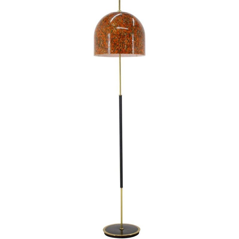 Vintage glass floor lamp, Czechoslovakia 1960s