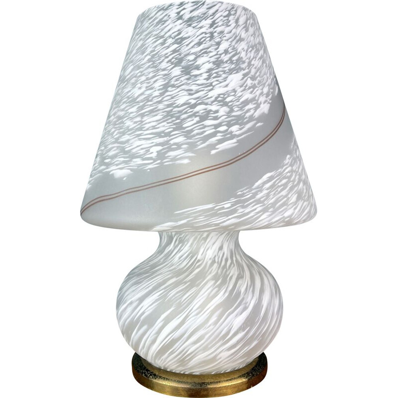 Vintage swirl Murano glass table lamp, Italy 1970s