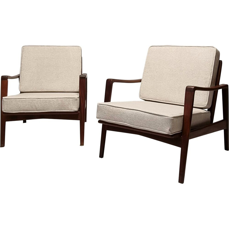 Pair of Scandinavian vintage armchairs by Arne Wahl Iversen for Komfort, 1950