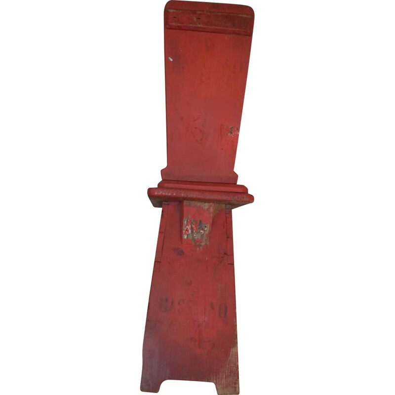 Tabouret vintage en sapin rouge