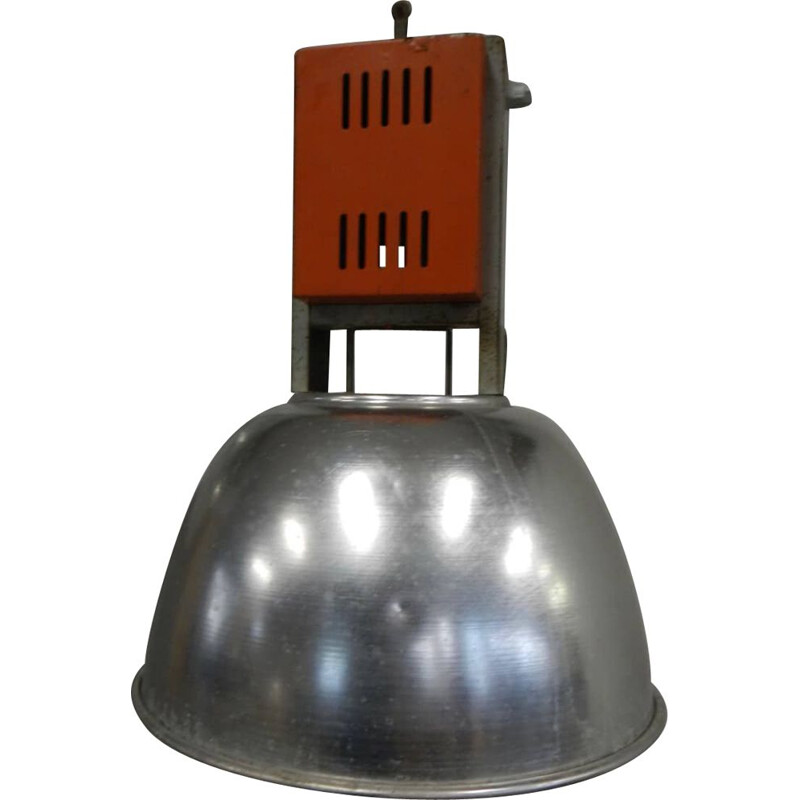 Vintage industrial metal lamp with aluminum bell
