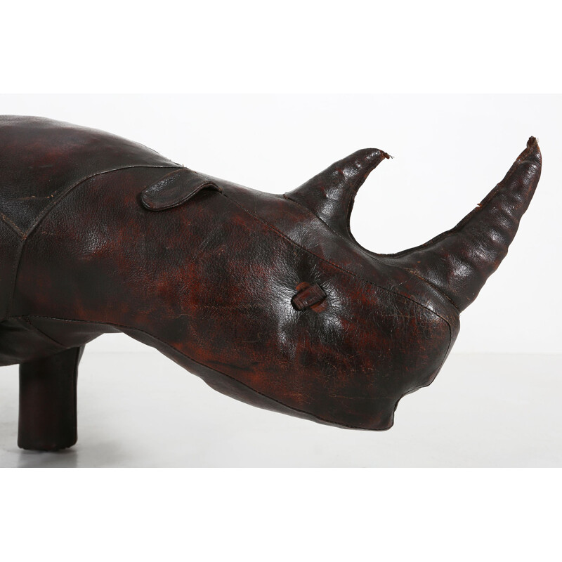 Vintage big rhinoceros leather bench by Valenti, 1960