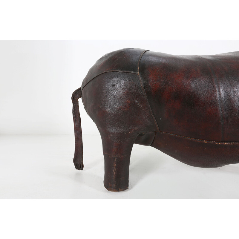Vintage big rhinoceros leather bench by Valenti, 1960