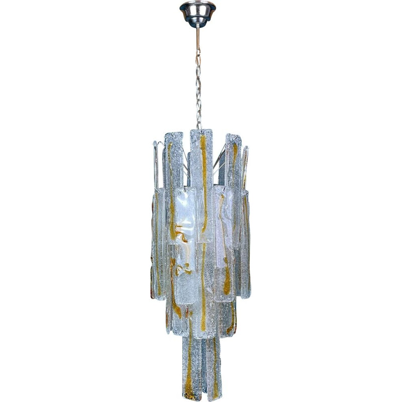 Vintage murano glass chandelier for Mazzega, Italy 1970