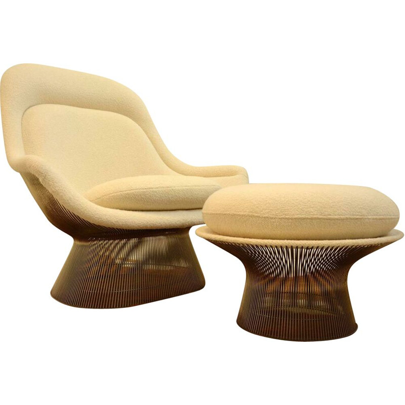 Vintage armchair and ottoman by Warren Platner for Knoll International, 1960