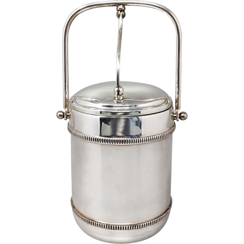 Vintage ice bucket in stainless steel by Aldo Tura for Macabo, Italy 1960s