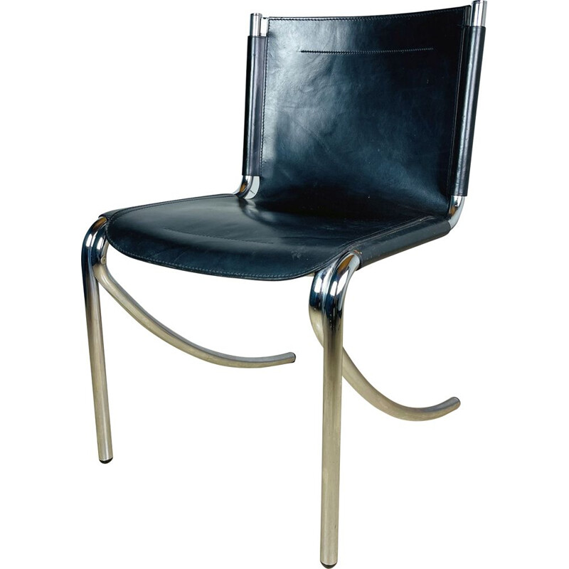 Mid-century black chair Jot by Giotto Stoppino for Acerbis, Italy 1970s