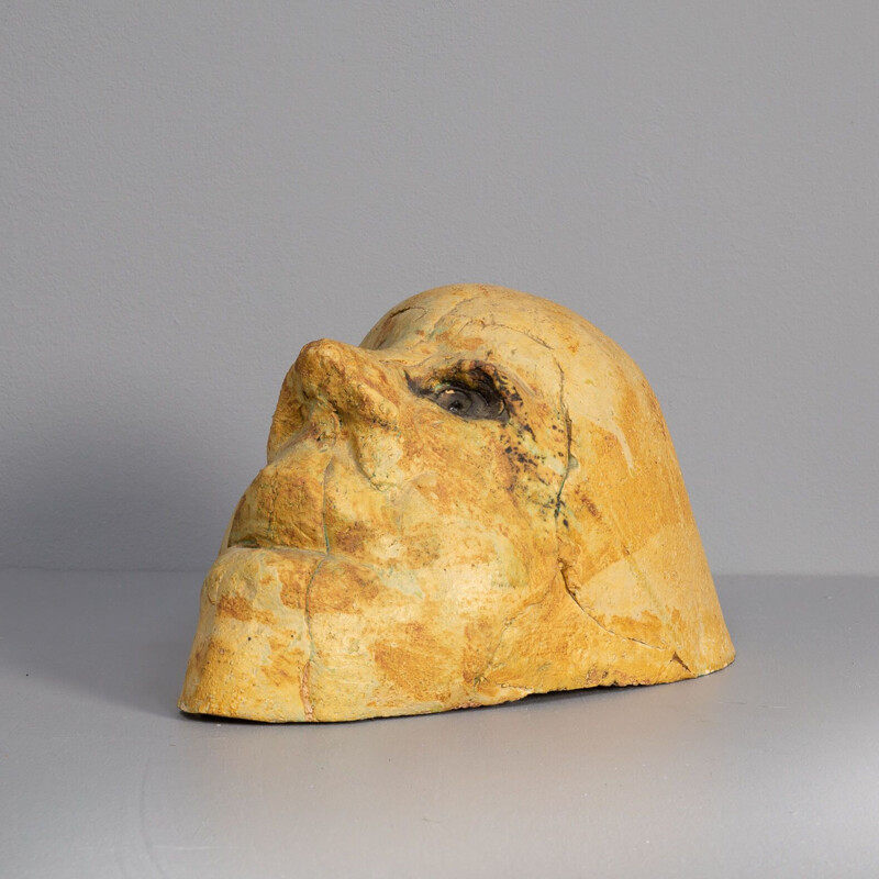 Escultura de cabeça humana em cerâmica Vintage de Sjer Jacobs