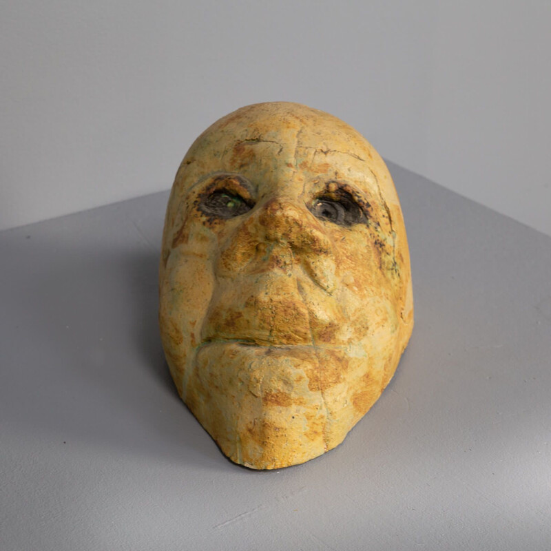Vintage ceramic human head sculpture by Sjer Jacobs