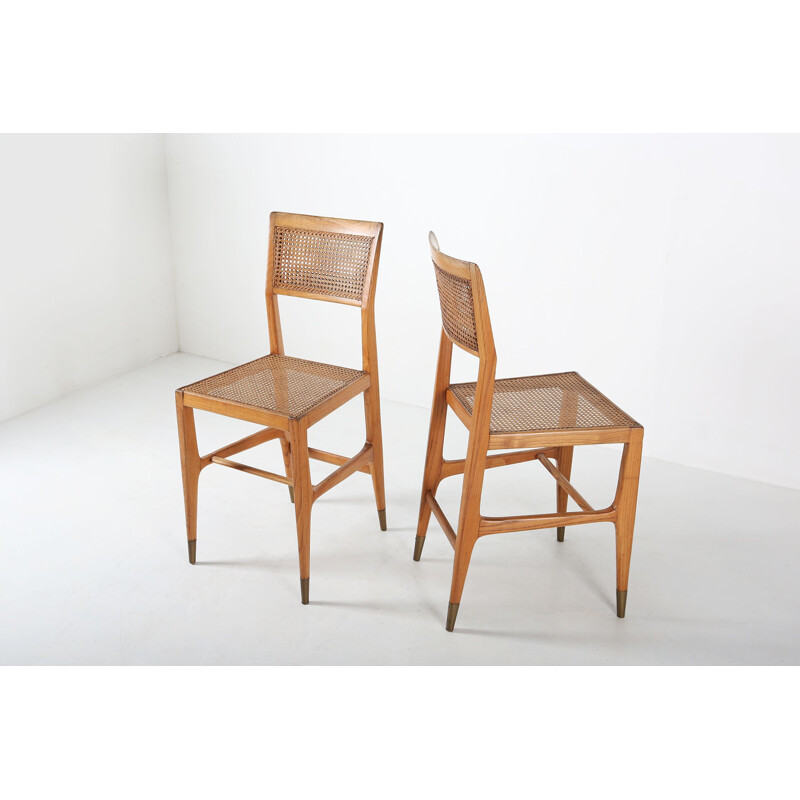 Pair of vintage chairs in ash wood by Gio Ponti for the San Remo Casino, 1951