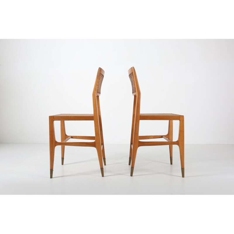 Pair of vintage chairs in ash wood by Gio Ponti for the San Remo Casino, 1951
