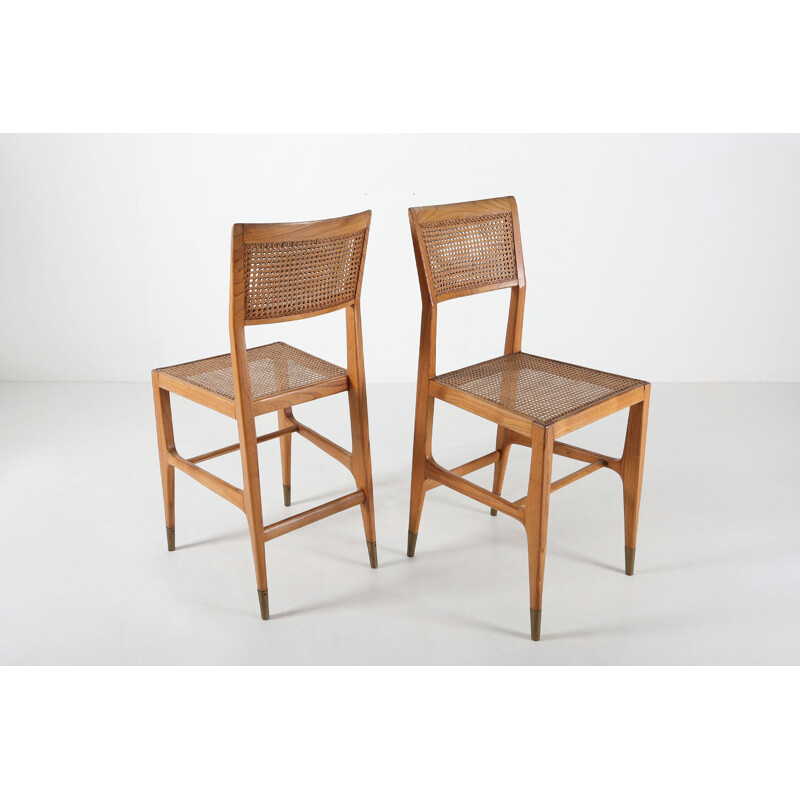 Pair of vintage chairs in ash wood by Gio Ponti for the San Remo Casino, 1951