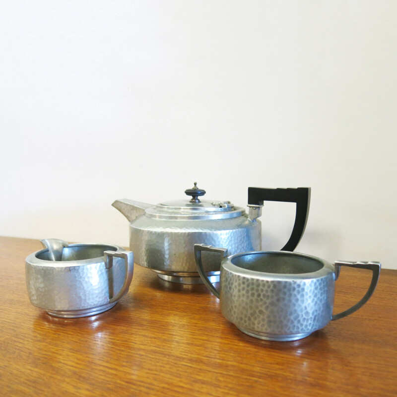 Vintage English tea set in metal and bakelite - 1940s